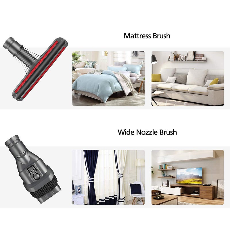 Garbage fighter Replacement Attachments Tools Brush Kit for Dyson V6 V7 V8 V10 DC24 DC33 DC35 DC44 DC58 DC59 DC62 DC74 Dyson Cordless Vacuum Cleaner Accessories Kit (4 PACK) - Image 5